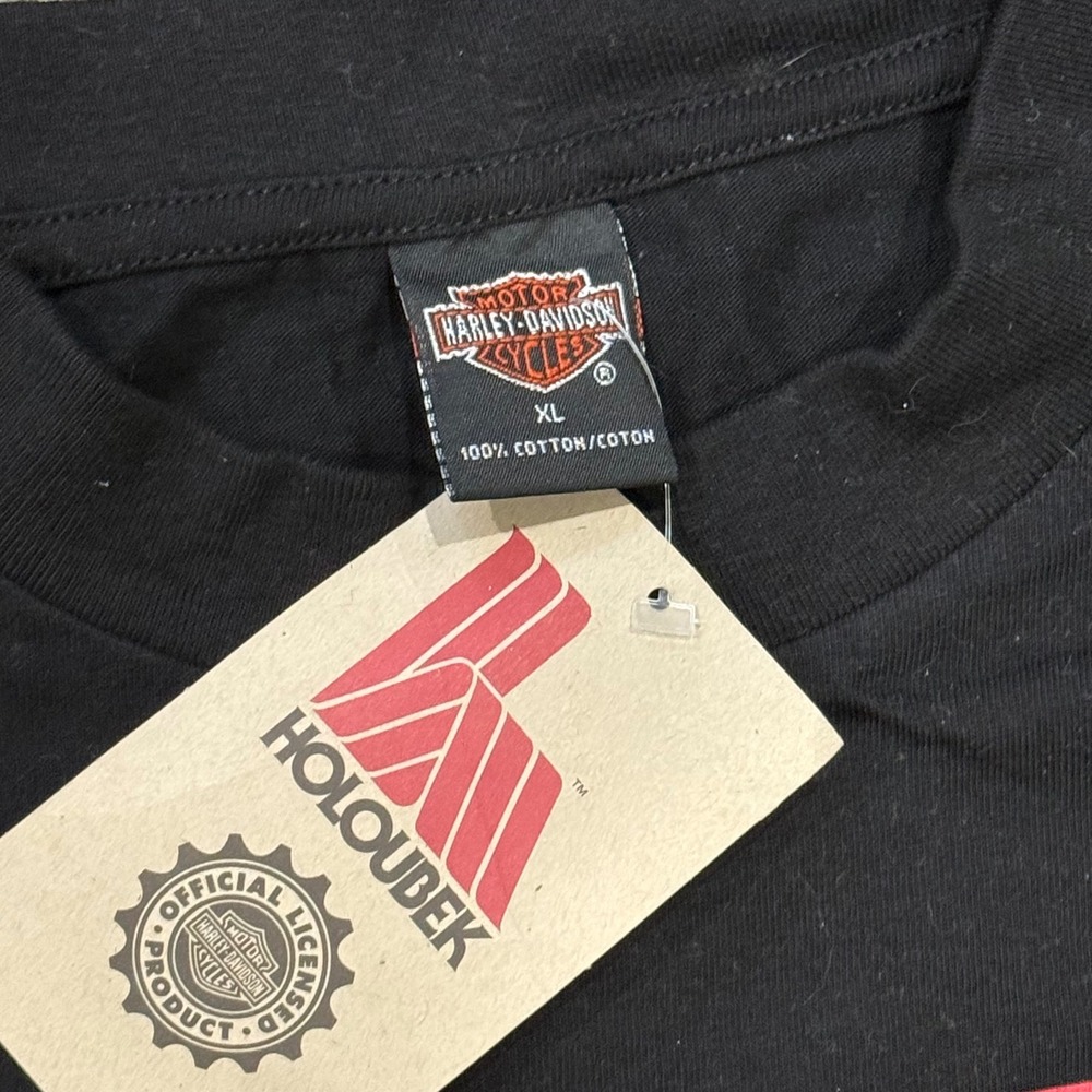 Vintage 1998 Harley Davidson 95th Anniversary T-Shirt Mens XL Black Holoubek NWT - Picture 3 of 6